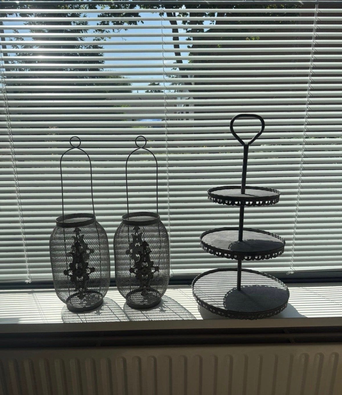 Etagère en windlichten set, Ophalen, Gebruikt, Etagère, Metaal