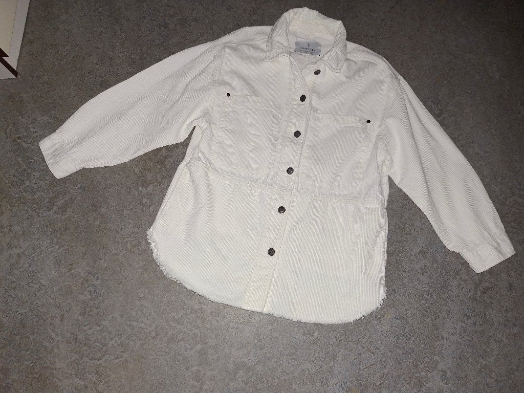 Stradivarius rib blouse XS - S   ZGAN, Kleding | Dames, Blouses en Tunieken, Wit, Ophalen of Verzenden, Zo goed als nieuw, Maat 34 (XS) of kleiner
