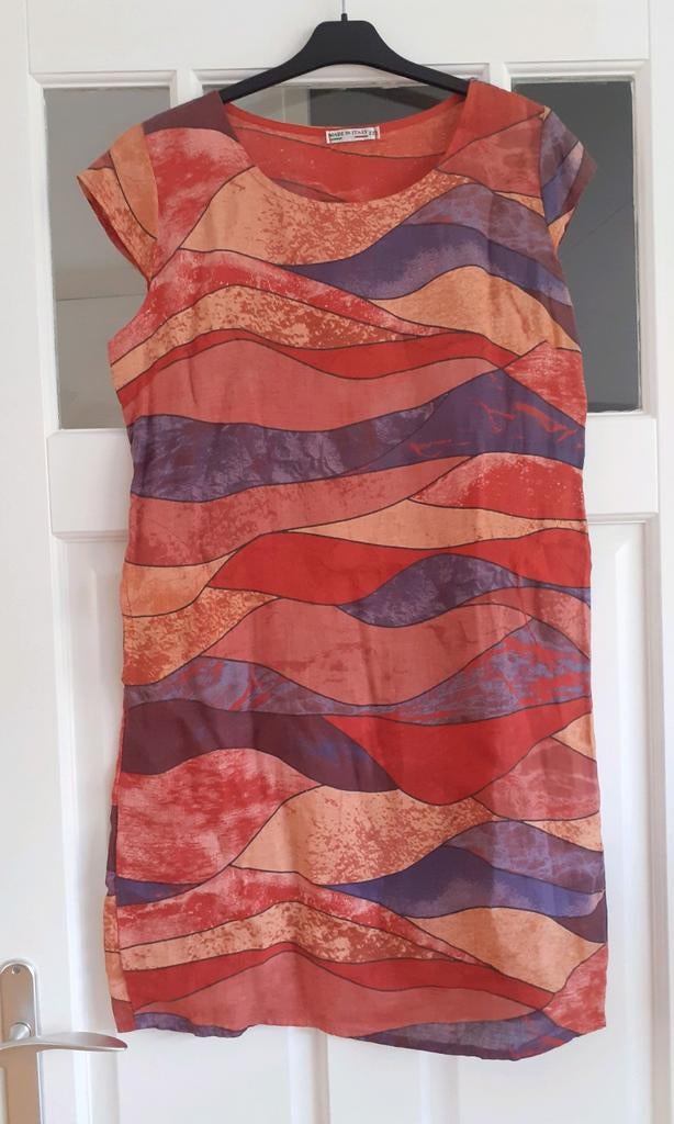 Made in Italy linnen Art jurk maat 42-44 Nieuw, Made in Italy, Overige kleuren, Maat 42/44 (L), Nieuw