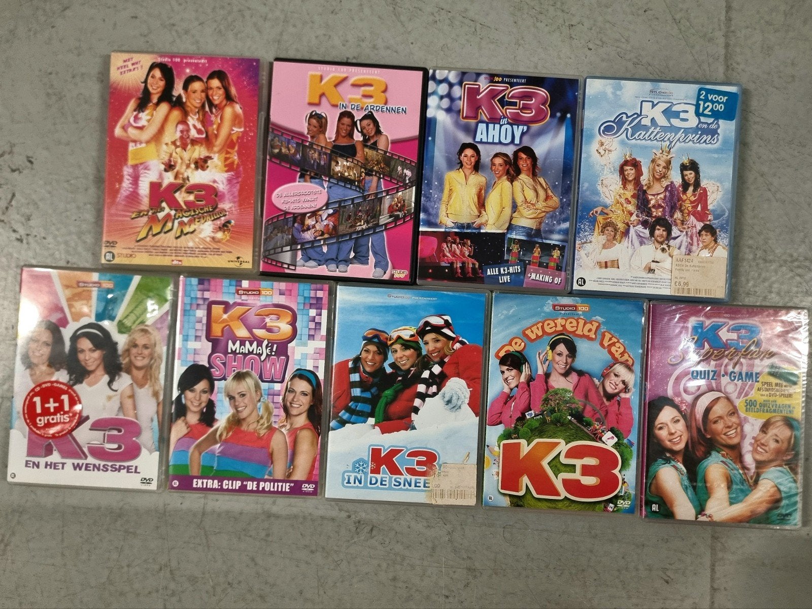 Originele K3 DVD's (9 stuks) - o.a. Films en Live Shows, Cd's en Dvd's, Alle leeftijden, Overige genres, Zo goed als nieuw, Film