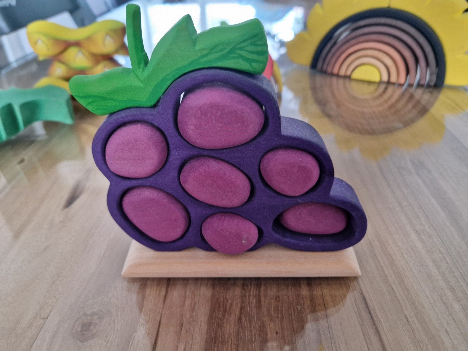 Bumbu Houten Druiven Puzzel - Educatief Speelgoed, Ophalen of Verzenden, Zo goed als nieuw, Overige typen