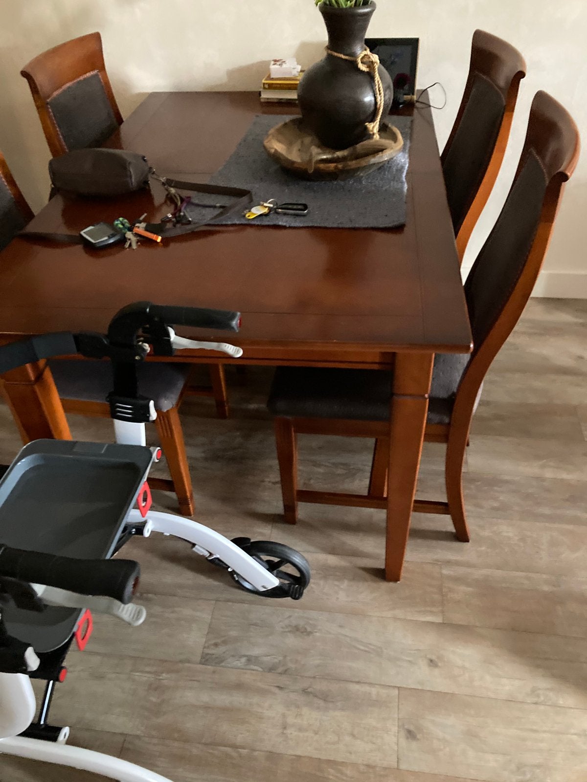Kersenhouten eettafel met uitschuifbare delen, Ophalen, Gebruikt, 100 tot 150 cm, 50 tot 100 cm