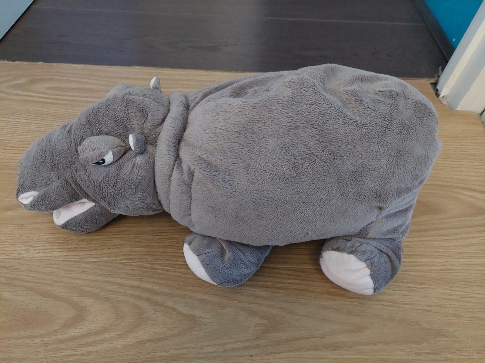 Grote grijze nijlpaard knuffel - zo goed als nieuw, Overige merken, Overige karakters, Overige typen, Grijs