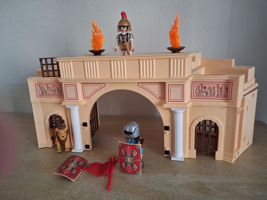 Playmobil Colloseum met leeuw, soldaat en keizer, Kinderen en Baby's, Speelgoed | Playmobil, Ophalen of Verzenden, Gebruikt, Complete set