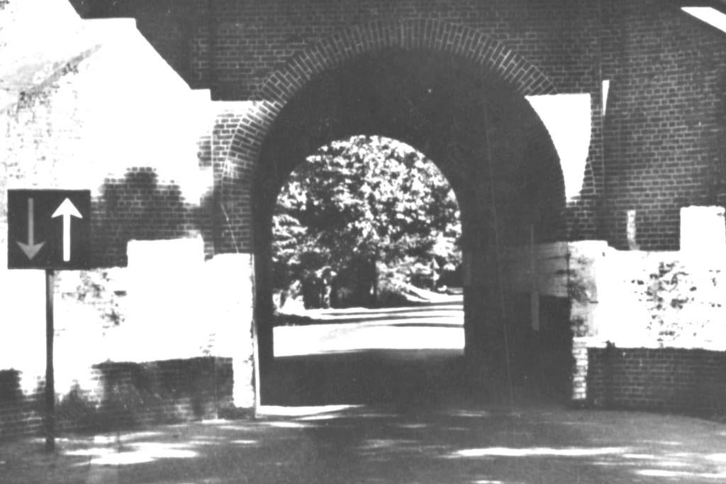 967281 Maarn U Maarnse poort jr 40 50 zegel gedeeltelijk ver, Ophalen of Verzenden, 1940 tot 1960, Gelopen, Utrecht