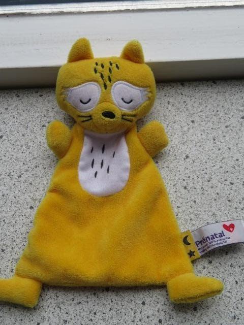 Knuffeldoekje geel wit velours vosje vos van Prenatal, Prénatal, Geel, Overige typen, Ophalen of Verzenden