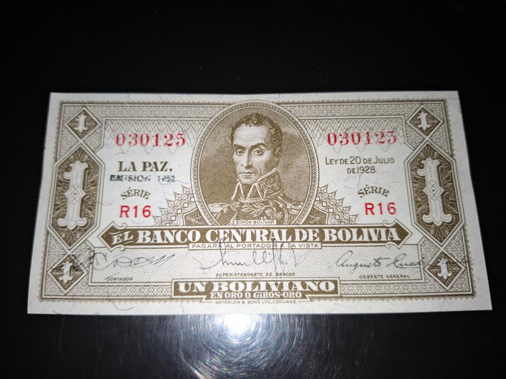 ### Bolivia 1 bolivano 1928 ###, Postzegels en Munten, Bankbiljetten | Amerika, Ophalen of Verzenden, Midden-Amerika