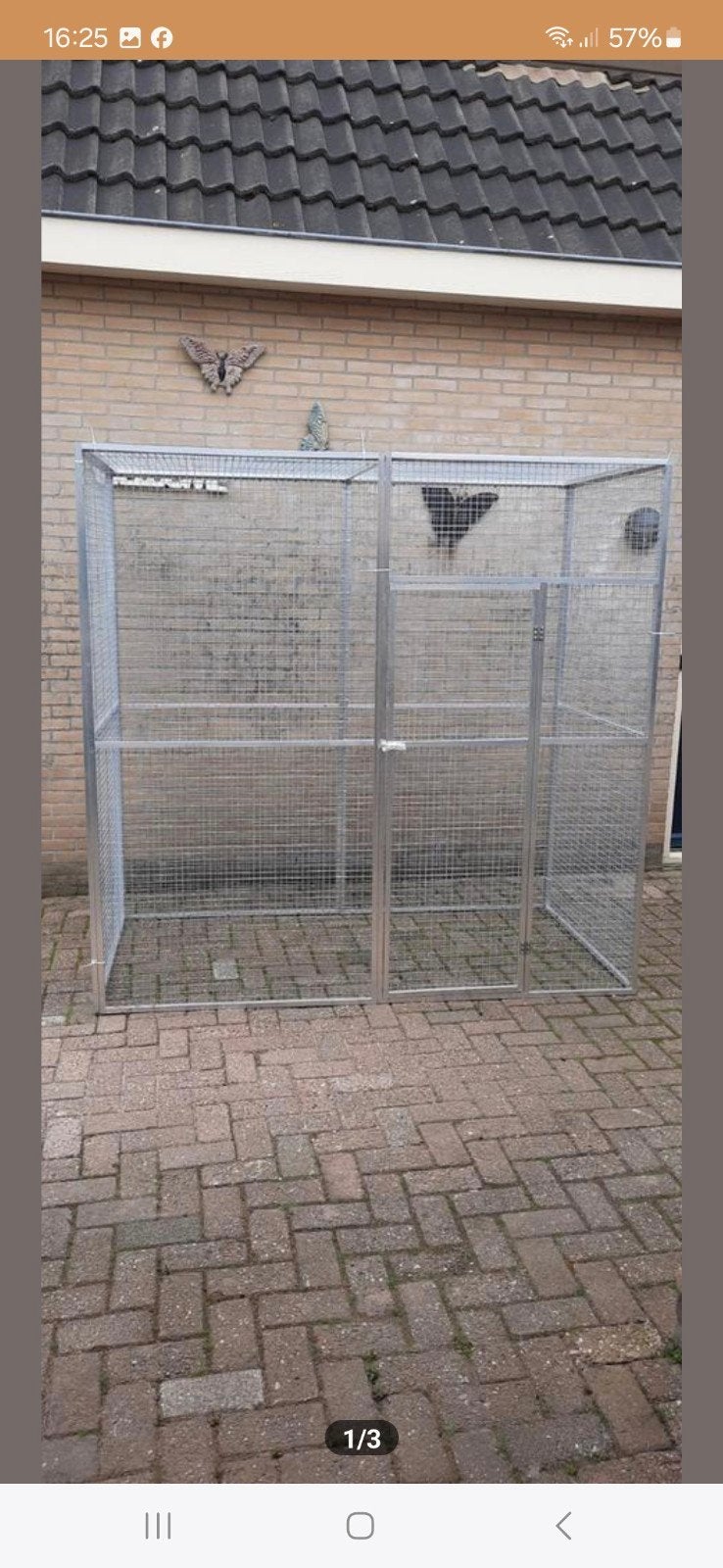 voliere van aluminium gazen panelen met gaasmaat 2.5 x 2.5, Ophalen, Nieuw, Aluminium, Volière