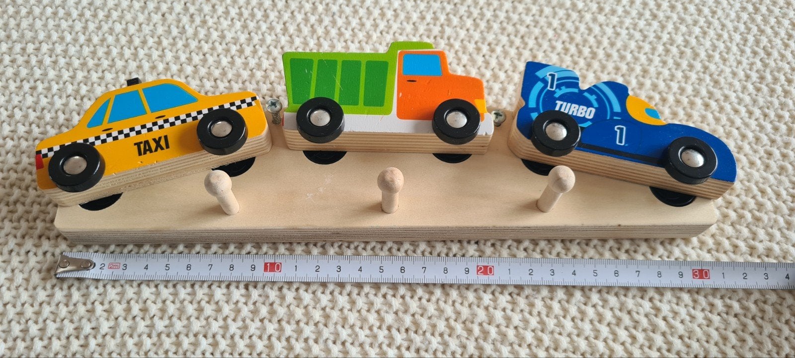Houten Kinderkapstok met Voertuigen - Zo goed als nieuw, Ophalen of Verzenden, Zo goed als nieuw, Minder dan 100 cm, Kinderkapstok