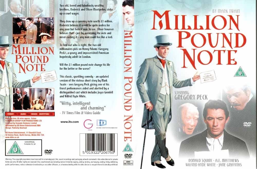 The Million Pound Note 1954 DVD met Gregory Peck, Cd's en Dvd's, Dvd's | Klassiekers, Zo goed als nieuw, Actie en Avontuur, Alle leeftijden
