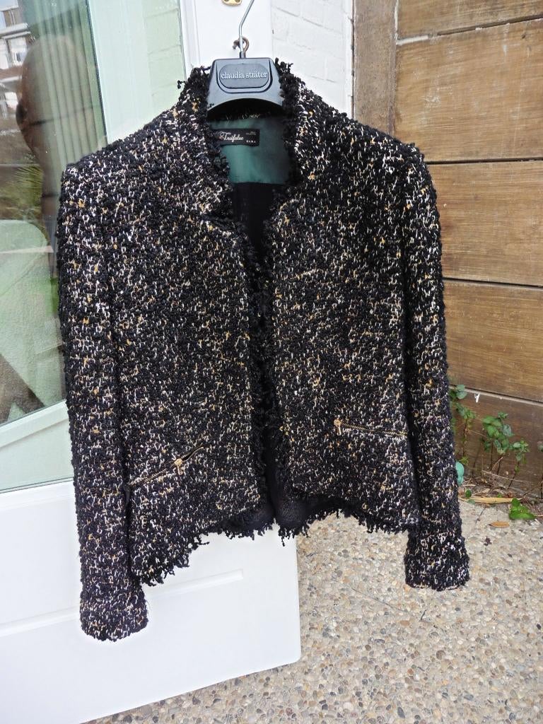 Elegant tweed bouclé jasje blazer ZARA met wol en katoen L, Kleding | Dames, Maat 42/44 (L), Ophalen of Verzenden, Zo goed als nieuw