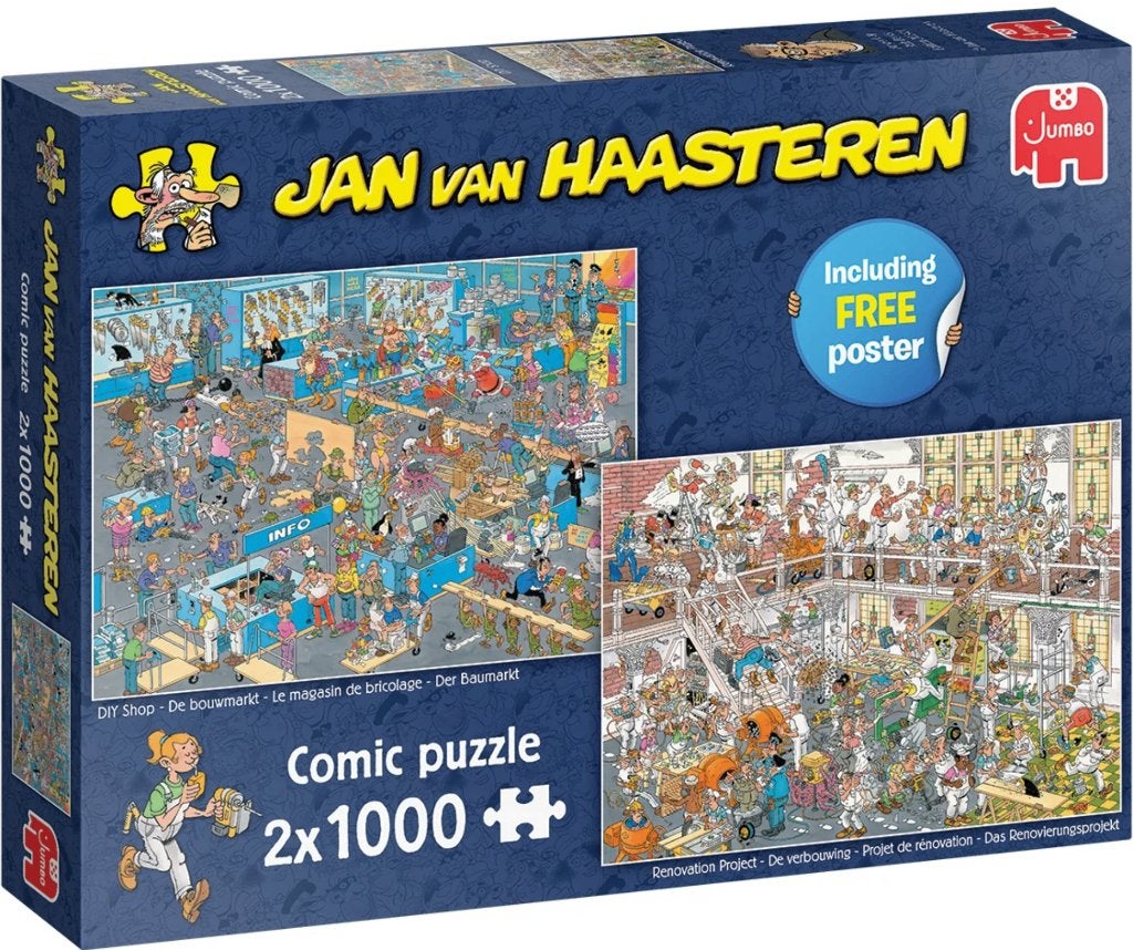 Jan van Haasteren diverse dozen 2 x 1000, Ophalen of Verzenden, 500 t/m 1500 stukjes, Zo goed als nieuw, Legpuzzel