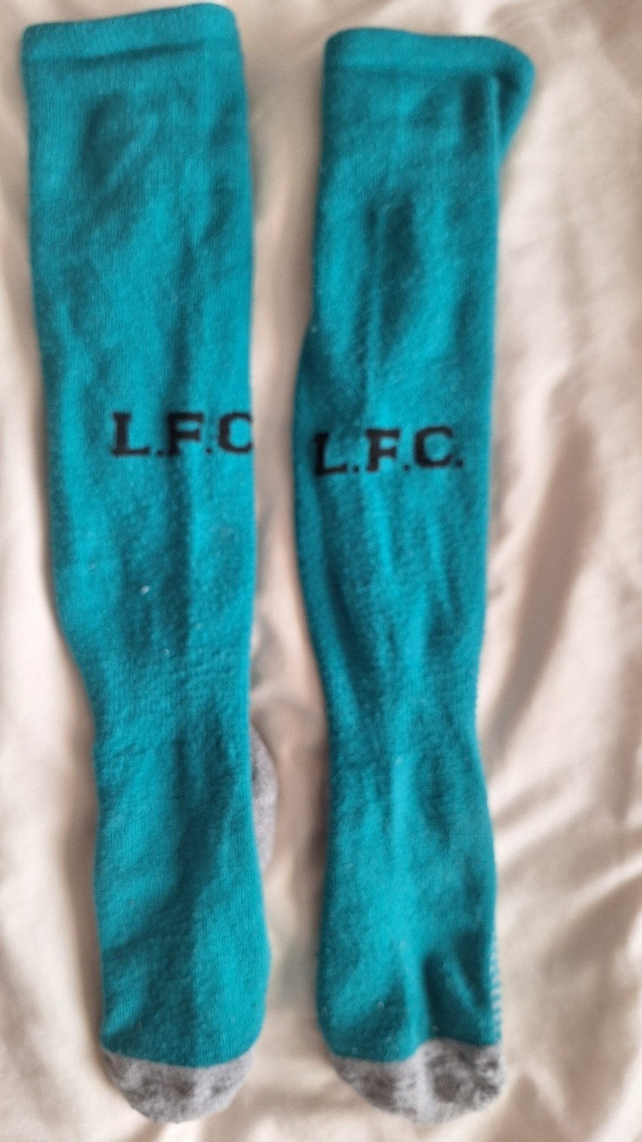 Liverpool FC Voetbalsokken - Turquoise, Gebruikt, Liverpool, Jongen of Meisje, Sport- of Zwemkleding