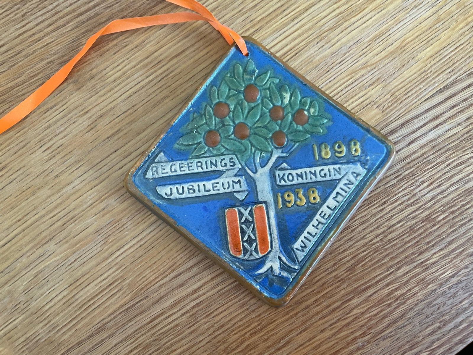 Tegel Wilhelmina  Regeringsjubileum 1898-1938, Antiek en Kunst, Ophalen