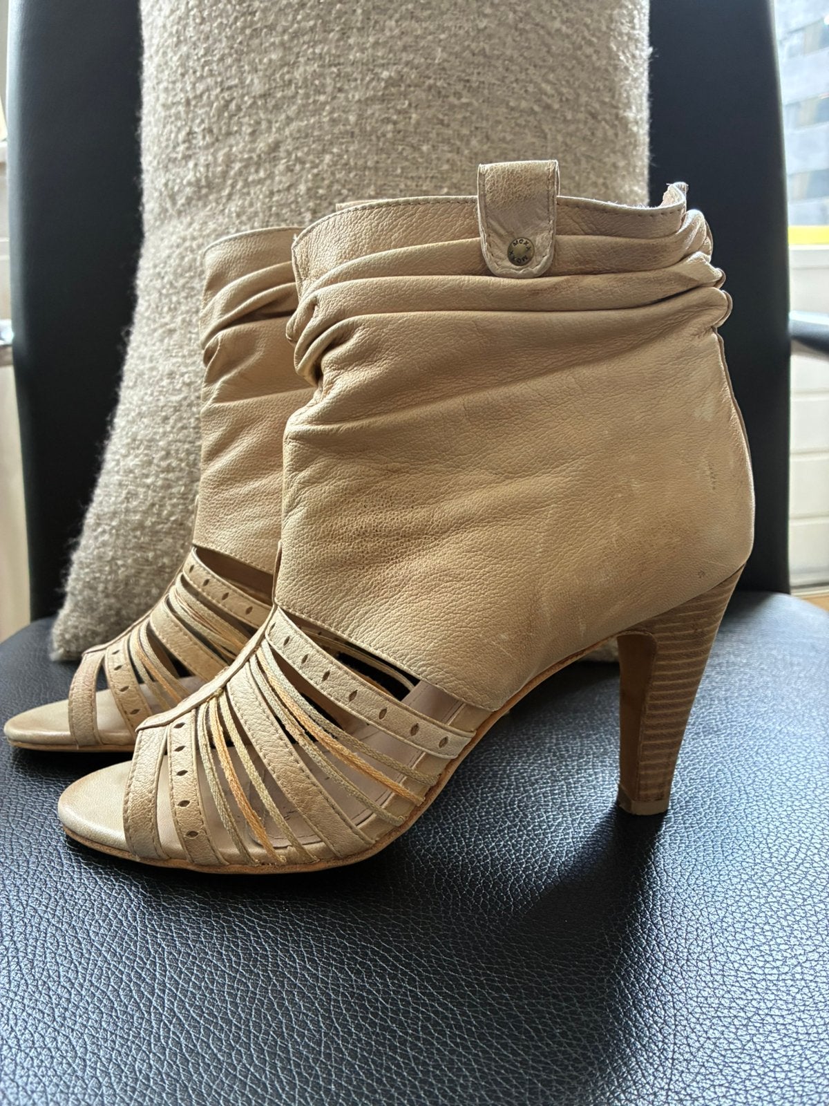 Mexx leren laarsjes mt 40, Beige, Lage of Enkellaarzen, Ophalen of Verzenden, Gedragen