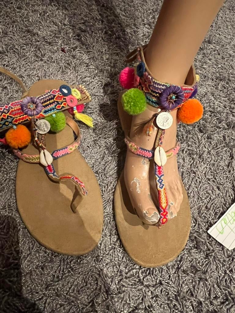HOT LAVA teenslippers met kralen 40 origineel ZGAN, Kleding | Dames, Schoenen, Slippers, F, G, Overige kleuren