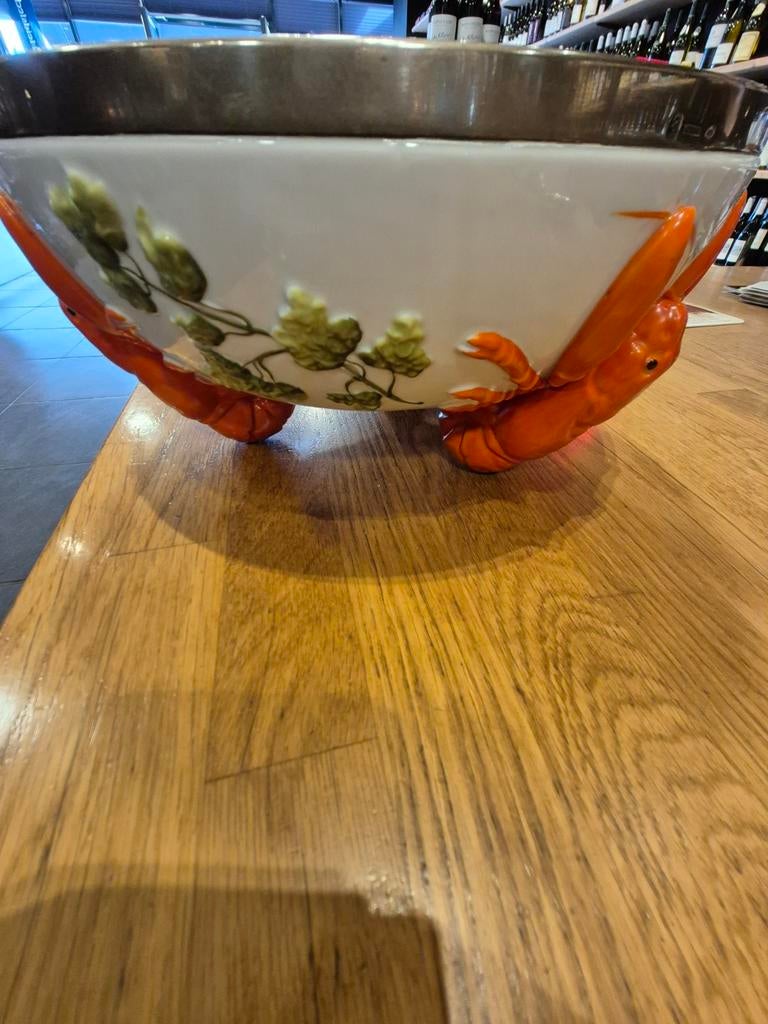 Kreeften serveerschaal  25cm doorsnede met garnituur, Ophalen of Verzenden
