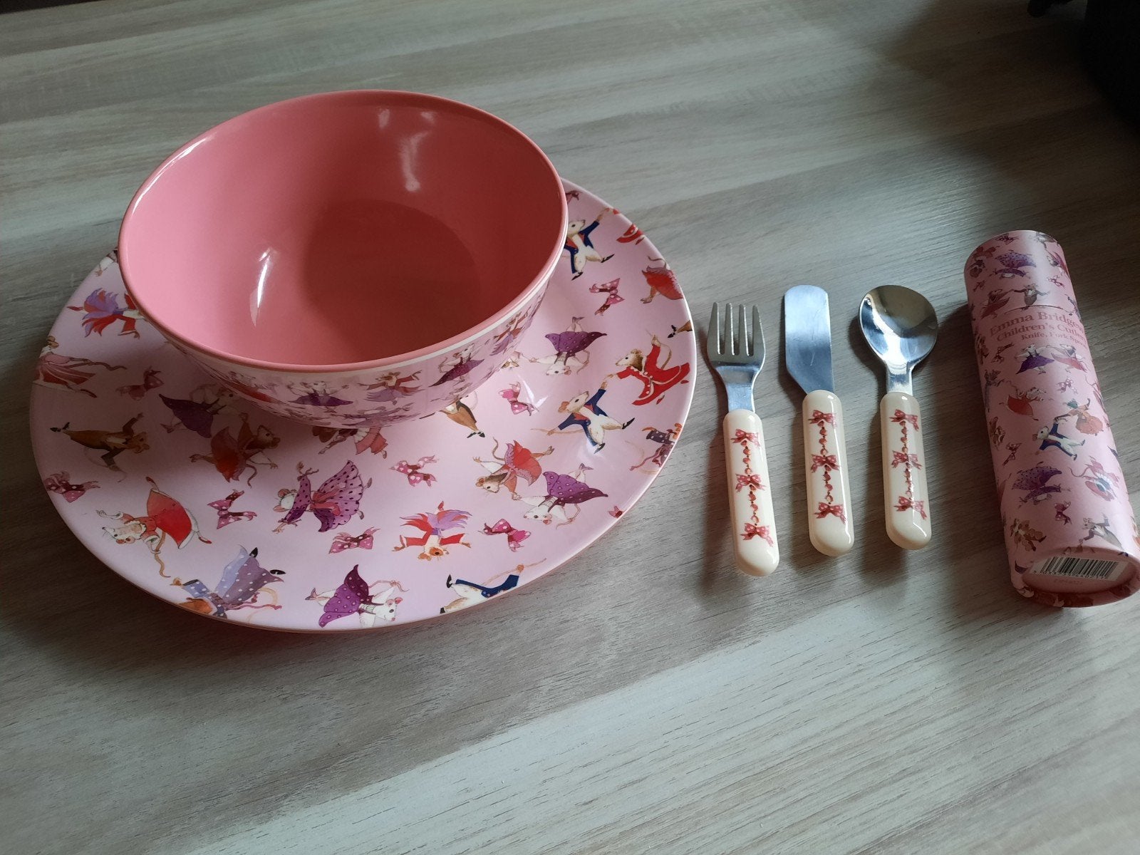 Emma Bridgewater Melamine set Dancing Mice, Ophalen of Verzenden, Aardewerk, Overige stijlen, Bord(en)