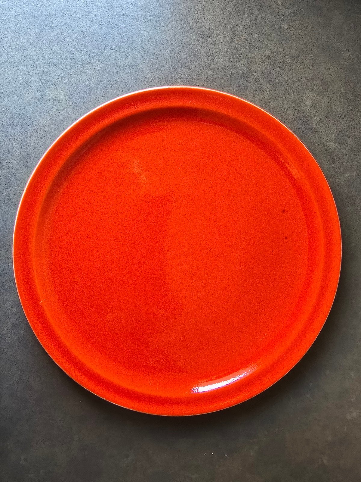 Vintage Jasba Keramik oranje-rode schaal 26 cm jaren 70, Verzamelen, Ophalen of Verzenden