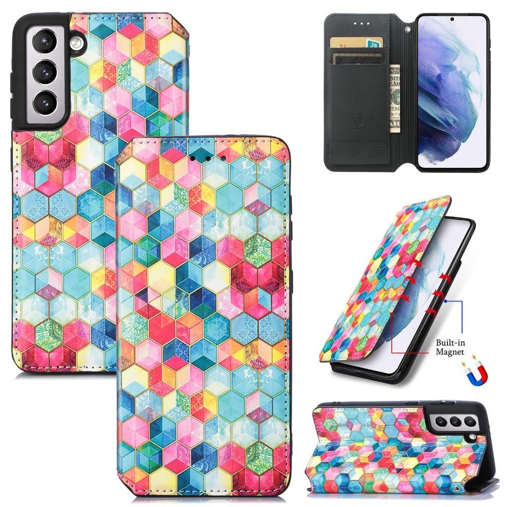 Luxe PU Lederen Wallet Case voor Galaxy S21 Plus _ Ruimte, Verzenden, Nieuw, Hoesje of Tasje