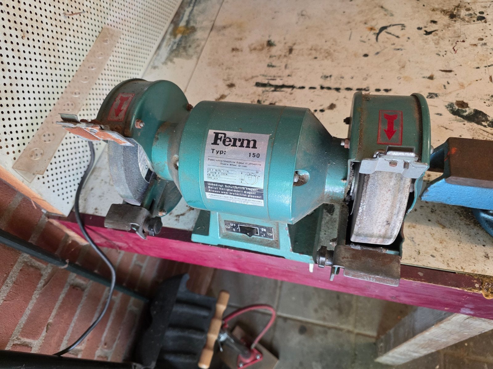 Ferm Type 150 Werkbankslijpmachine - Gebruikt, Ophalen, Gebruikt, Minder dan 700 watt, Werkbankslijpmachine