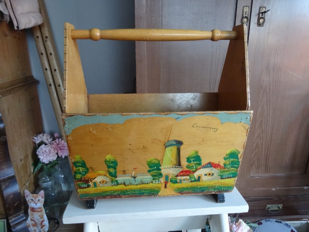 Oude krantenbak souvenir Callantsoog met Hollands landschap, Antiek en Kunst, Ophalen