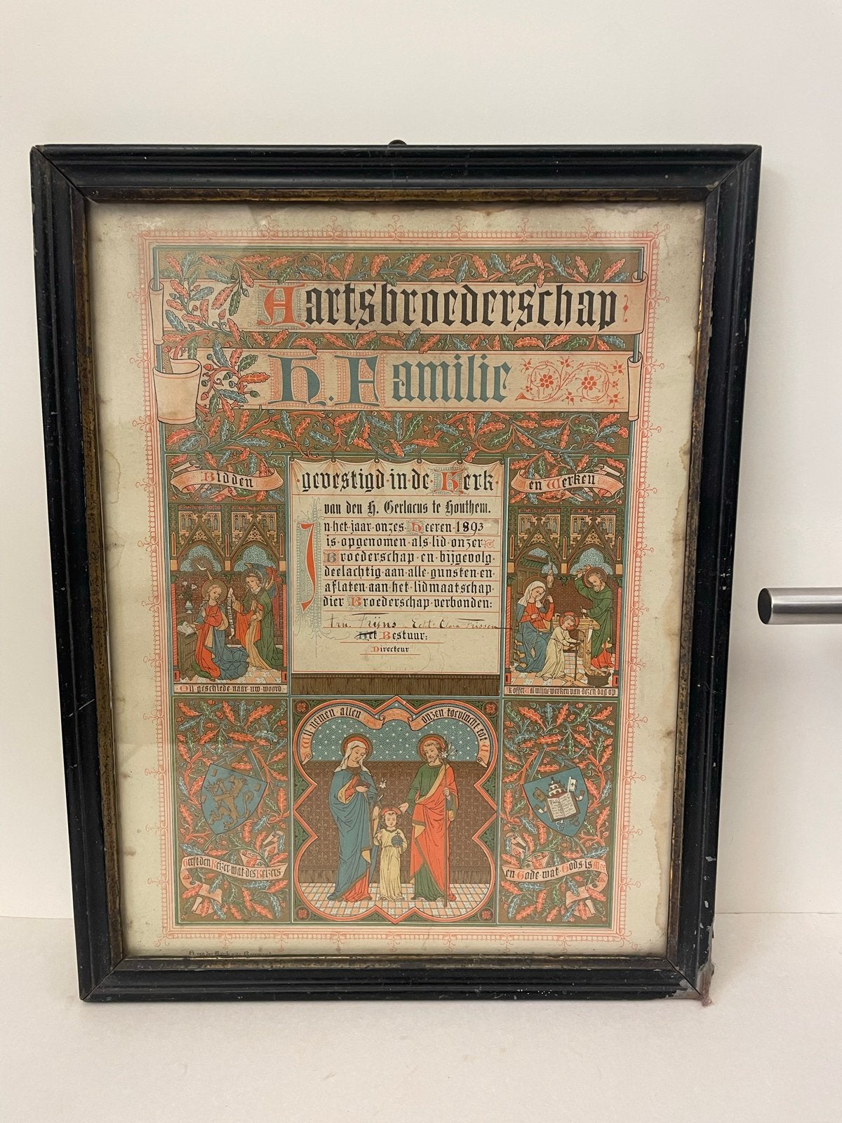 Antiek Aartsbroederschap Certificaat 1893, Antiek en Kunst, Ophalen of Verzenden