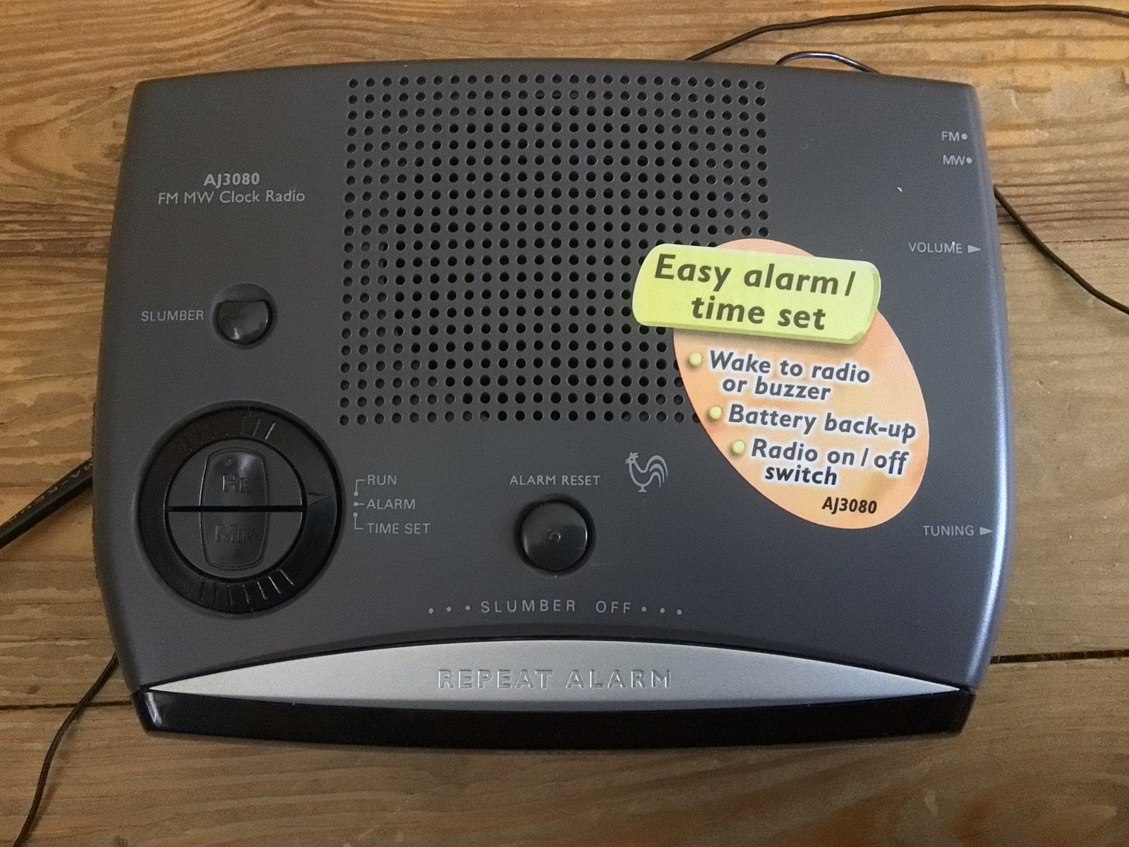 Philips AJ3080 FM MW Wekkerradio - Zo goed als nieuw, Ophalen of Verzenden, Zo goed als nieuw, Radio