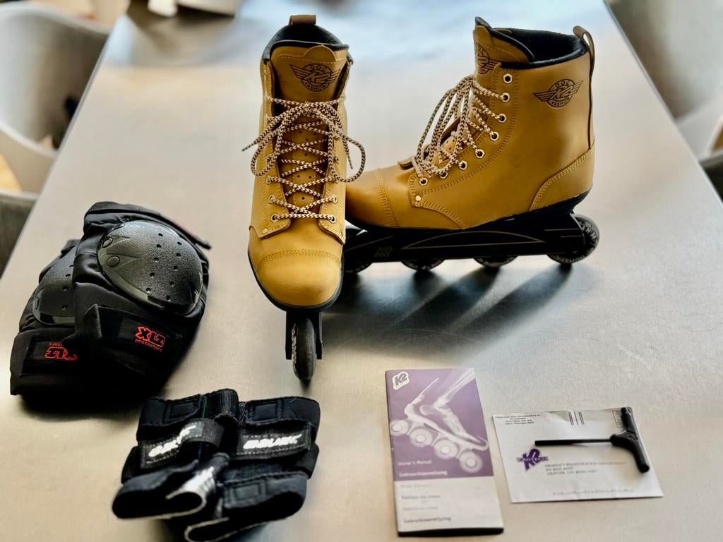 K2 Skeelers Vashon Timberland Look Complete Set 43-44, Sport en Fitness, Skeelers, K2, Heren, Ophalen of Verzenden, Zo goed als nieuw