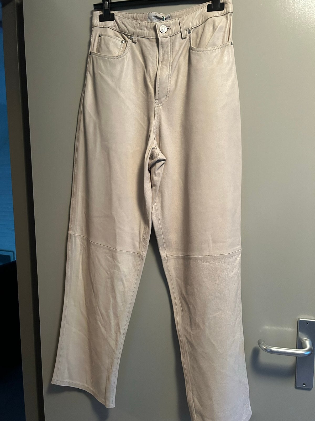 Goosecraft Cleo Leren Broek - creme, Beige, Nieuw, Ophalen of Verzenden, Maat 36 (S)
