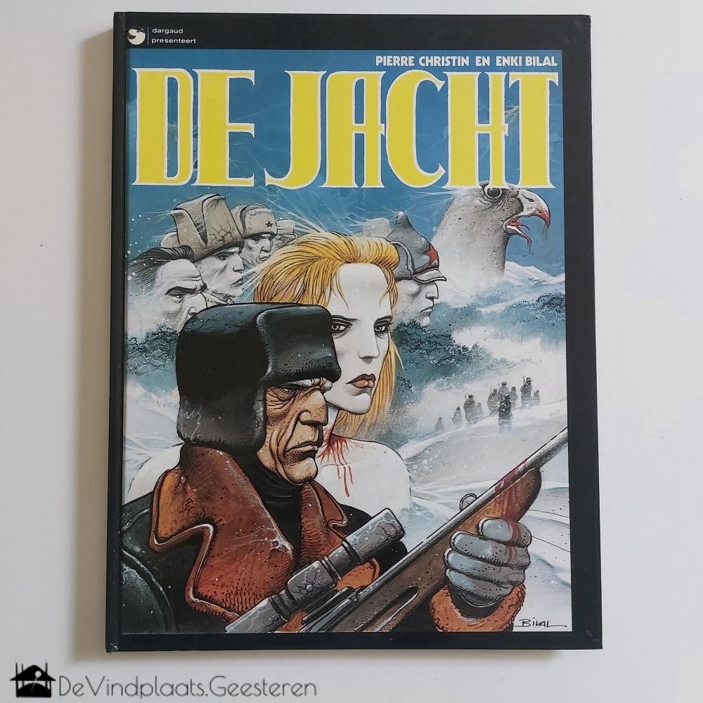 Enki Bilal – De Jacht – Hardcover - 1e druk 1983, Boeken, Stripboeken, Enki Bilal, Eén stripboek, Ophalen of Verzenden, Zo goed als nieuw