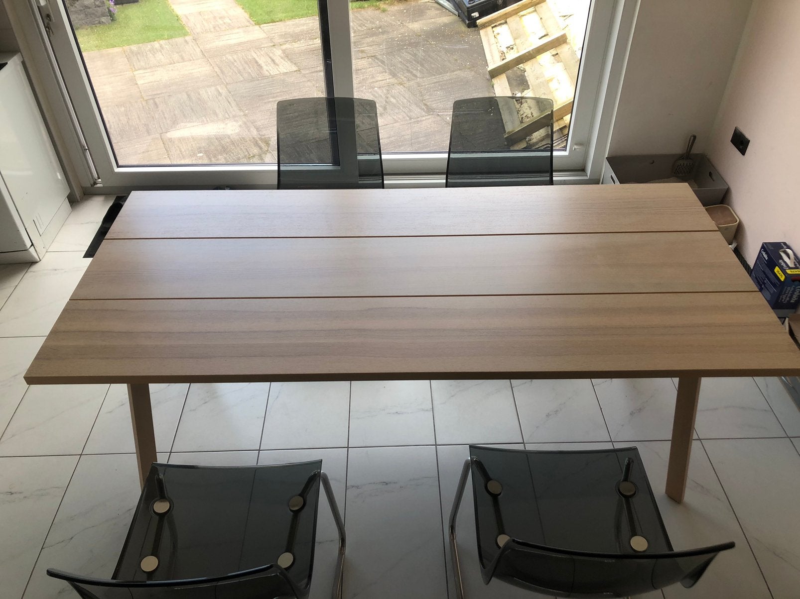 Good kitchen table with chairs, Ophalen, Gebruikt, Vierkant, 200 cm of meer