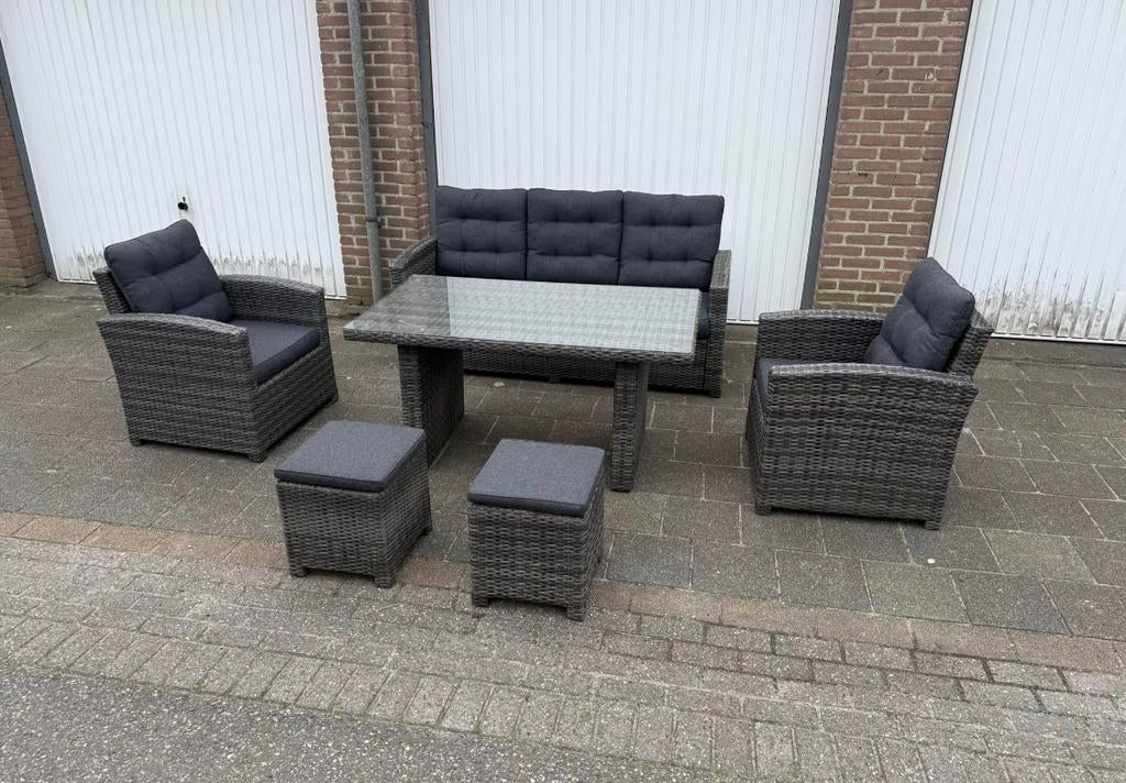 Mooie Loungeset , Tuinset voor 7 personen, Ophalen of Verzenden, Zo goed als nieuw, Wicker, Bank