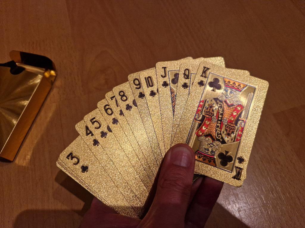 Gouden speelkaarten – Luxe poker kaarten – Waterproof, Ophalen of Verzenden, Nieuw, Speelkaart(en)