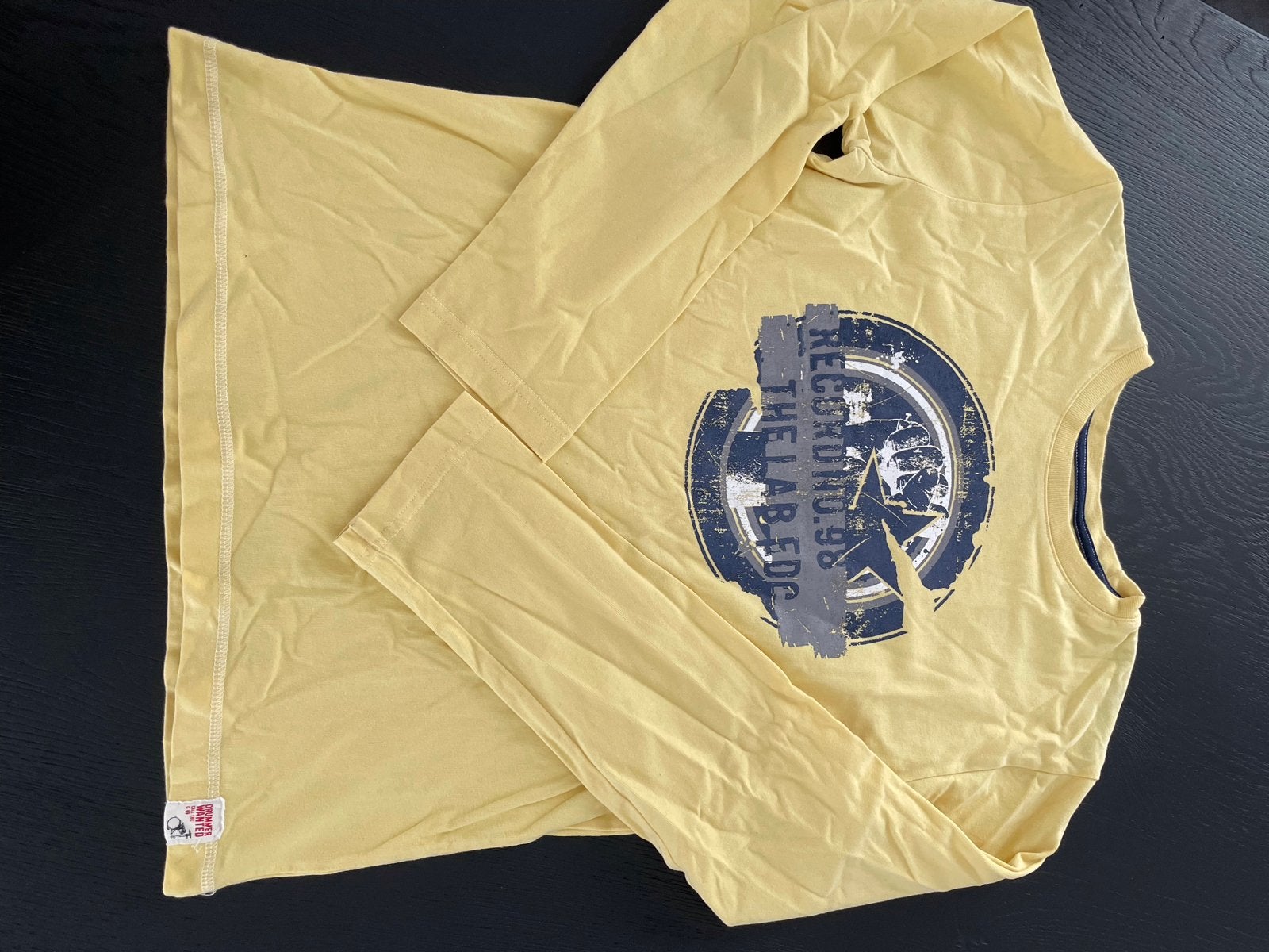 EDC by Esprit Geel Longsleeve T-shirt Maat L (14-15 jaar), Ophalen of Verzenden, Gebruikt, Jongen, Shirt of Longsleeve