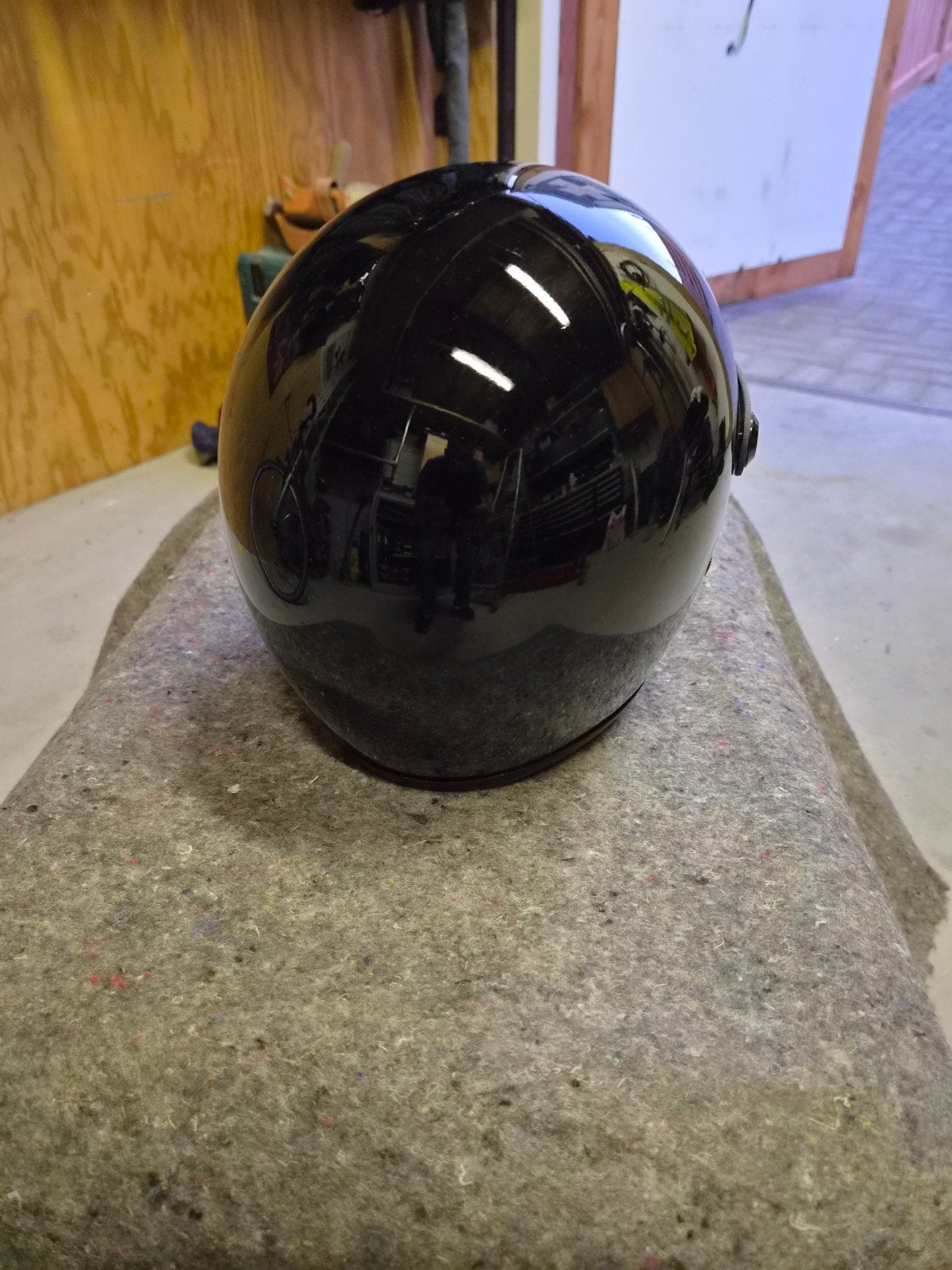 BANDIT Zwarte integraalhelm met iriserend vizier, Motoren, Overige merken, XL, Ophalen of Verzenden, Integraalhelm