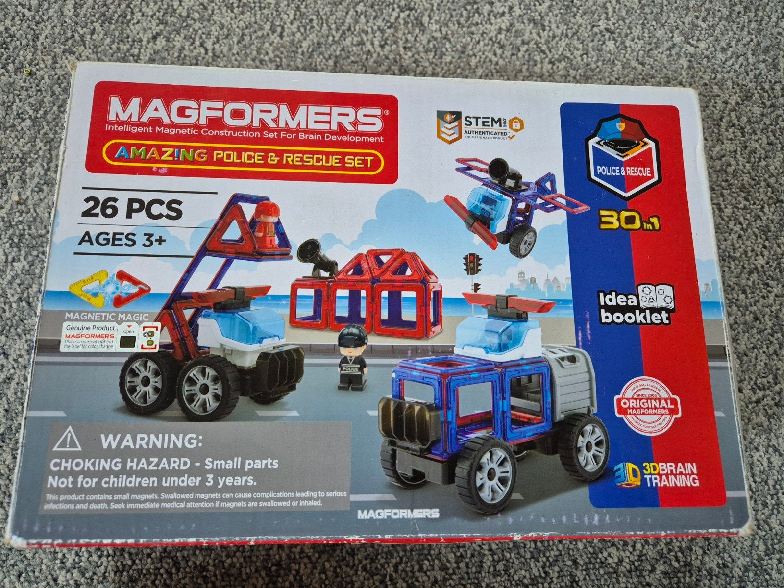 Magformers Amazing Police & Rescue Set - Compleet met doos, Ophalen of Verzenden, Zo goed als nieuw, Overige merken