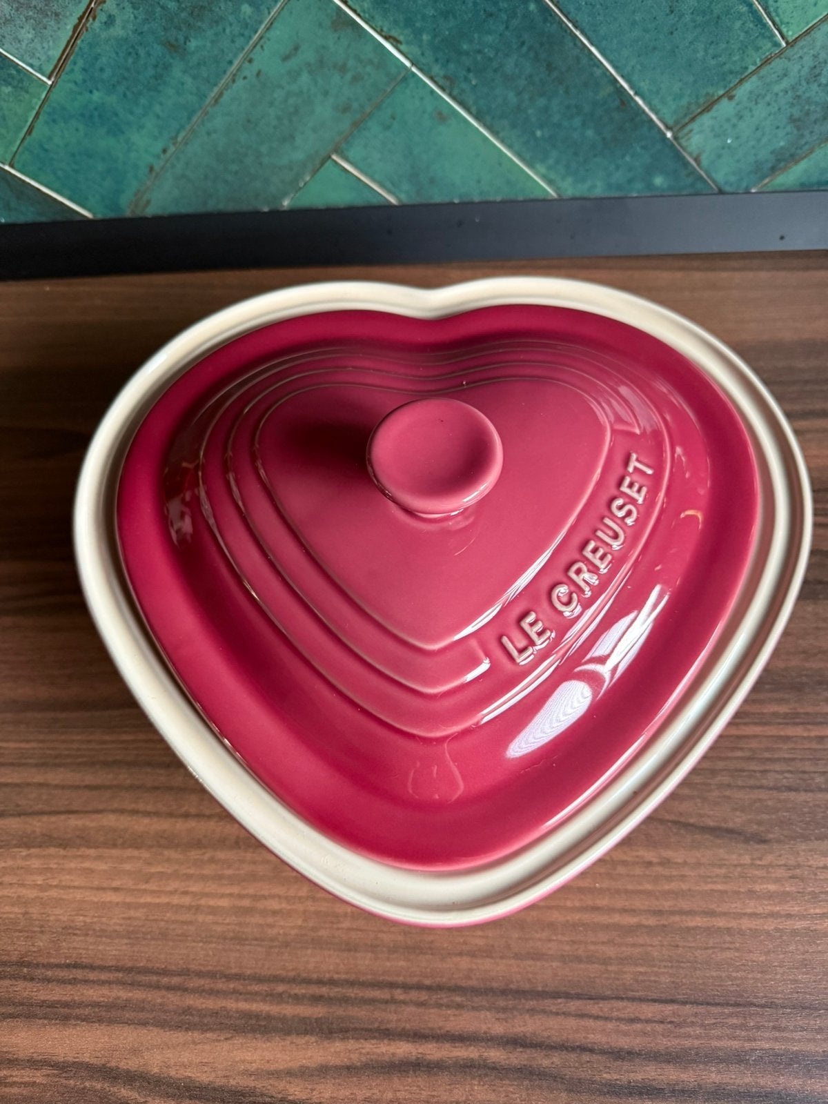 Zeldzaam Le creuset ovenschaal hart roze, Ophalen, Nieuw, Overige materialen, Overige typen