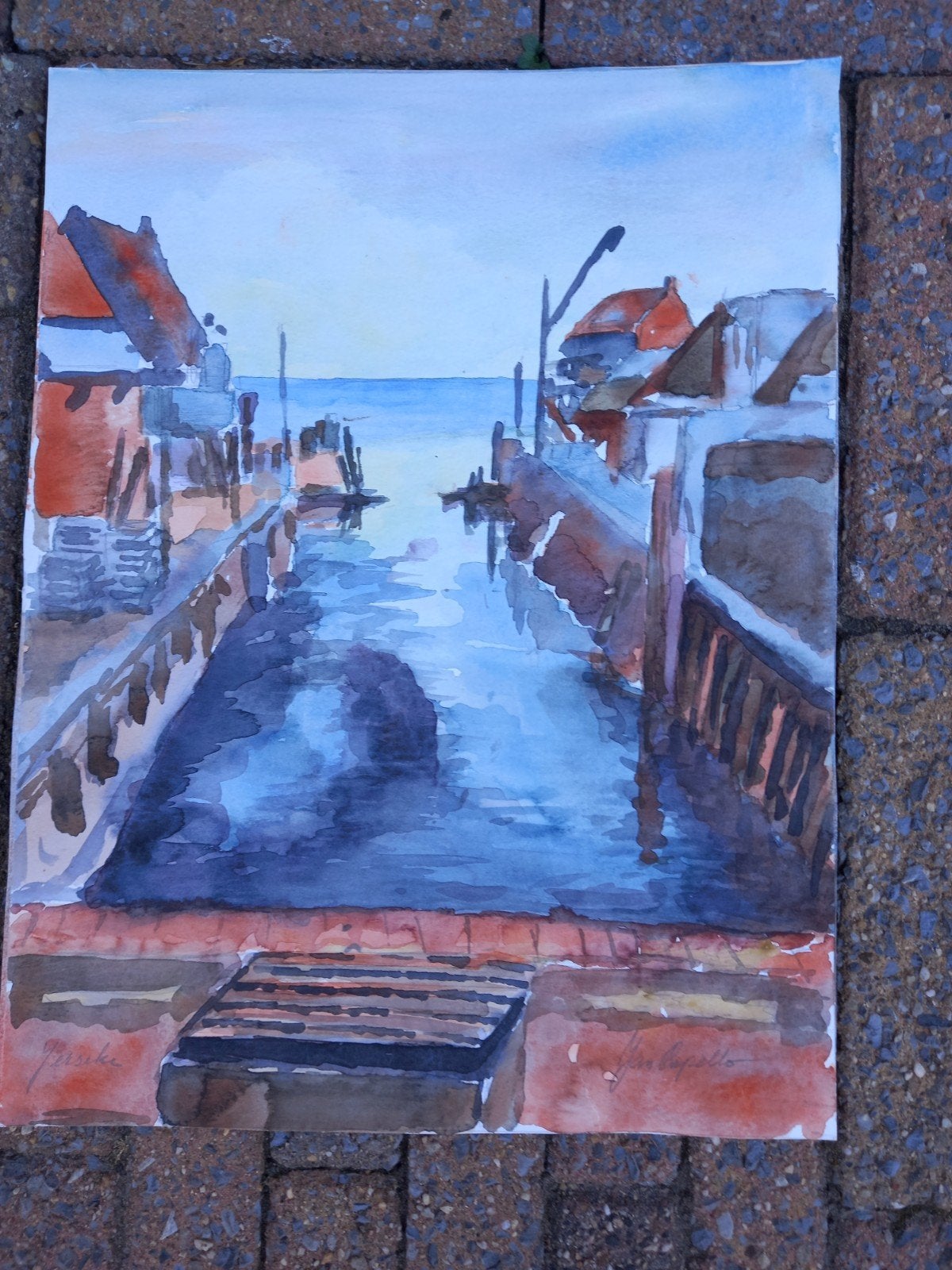 Jan Capello (Goes Kunstschilder) gesigneerd Werk Yerseke, Ophalen of Verzenden, Maritiem / water