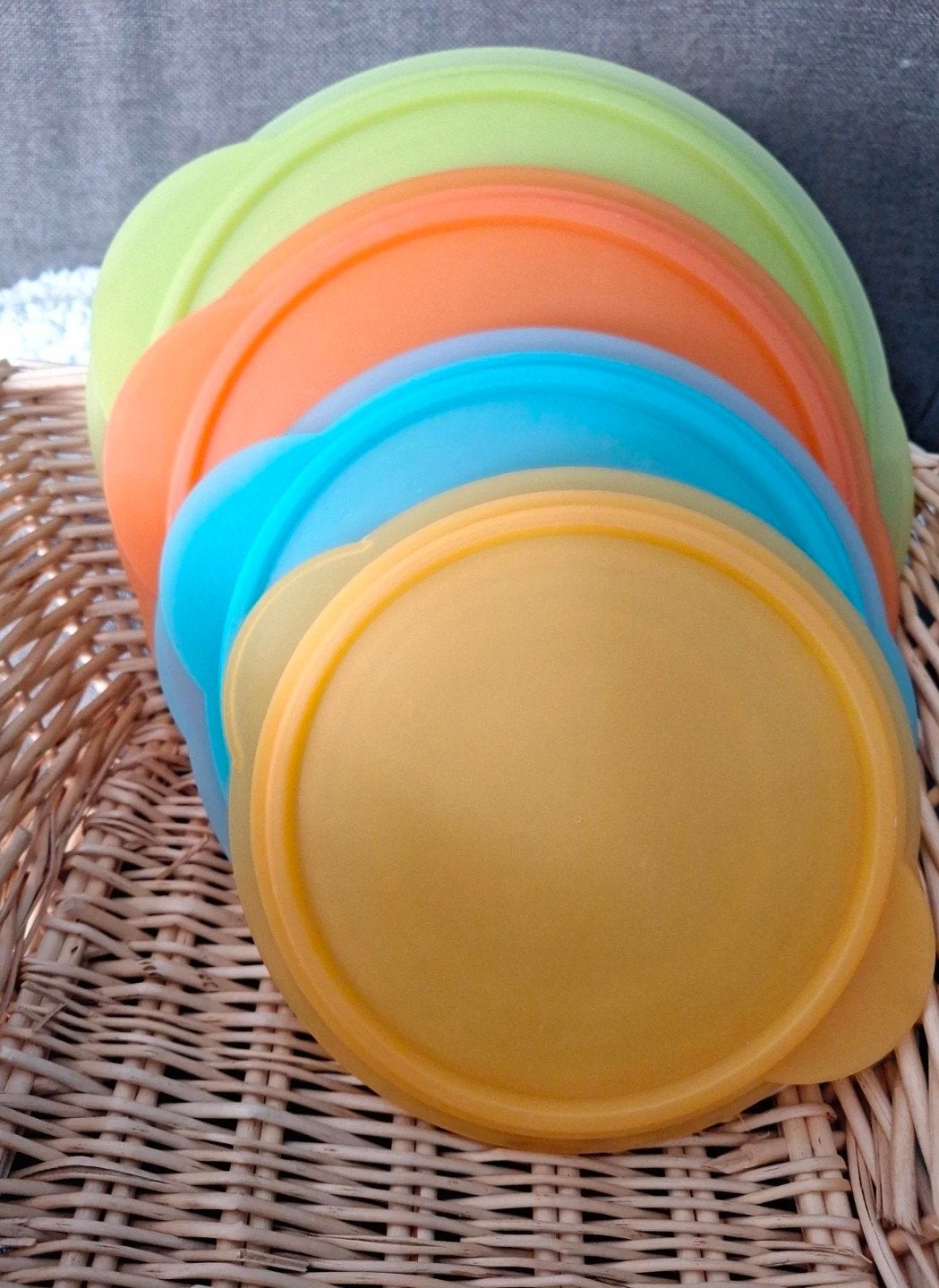 Tupperware opvouwbare bakjes set met deksels, Ophalen, Gebruikt, Bewaardoos, Blauw