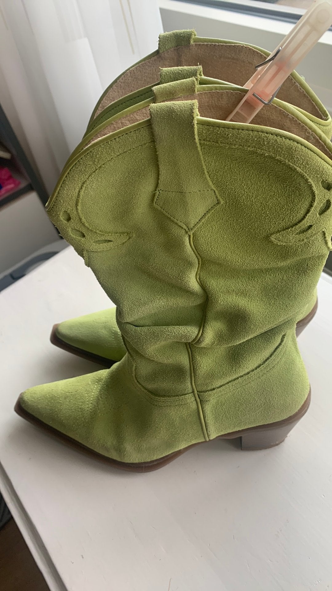 Cowboylaarzen, Kleding | Dames, Schoenen, Ophalen of Verzenden, Zo goed als nieuw, Groen, Hoge laarzen