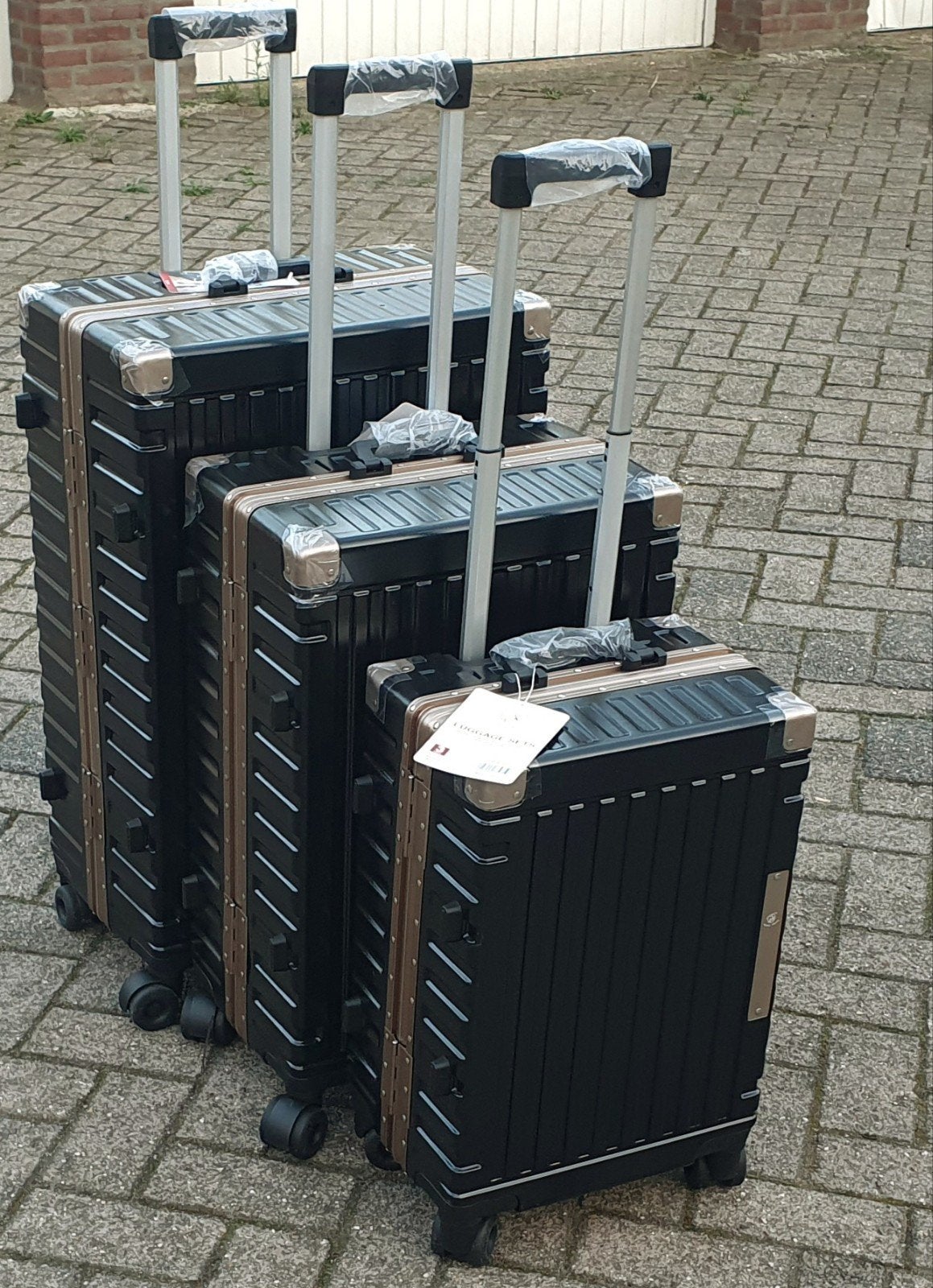 Luxe lichte 3 delige kofferset aluminium polycarbonaat NIEUW, Overige materialen, Nieuw, Royal Swiss, Ophalen of Verzenden