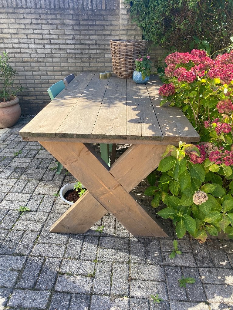 Tuintafel, Ophalen, Zo goed als nieuw, Rechthoekig, Hout