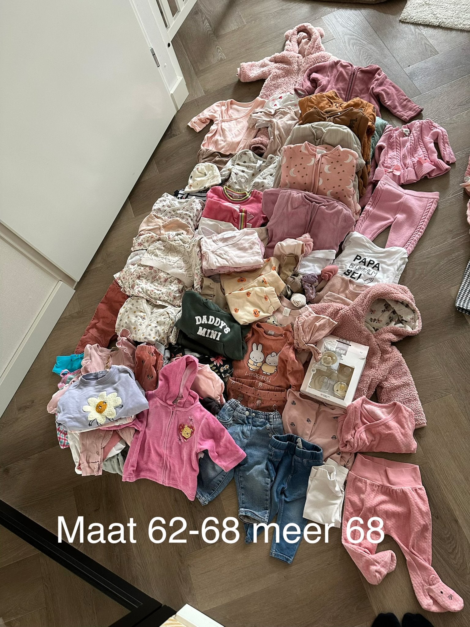 Grote babykleding en accessoires pakket maten 62, 68, 74, 80, Ophalen, Zo goed als nieuw, Meisje