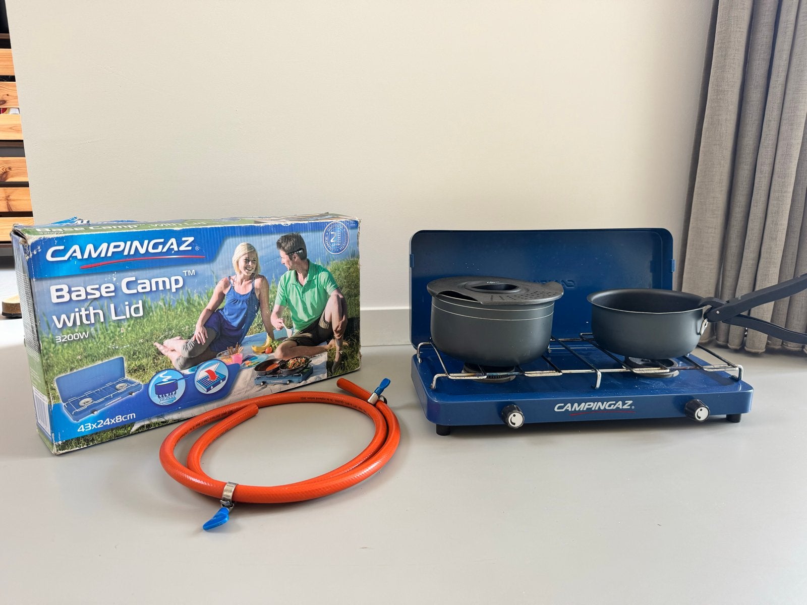 Campingaz Base Camp kooktoestel met Bo-Camp pannenset, Ophalen of Verzenden, Gebruikt