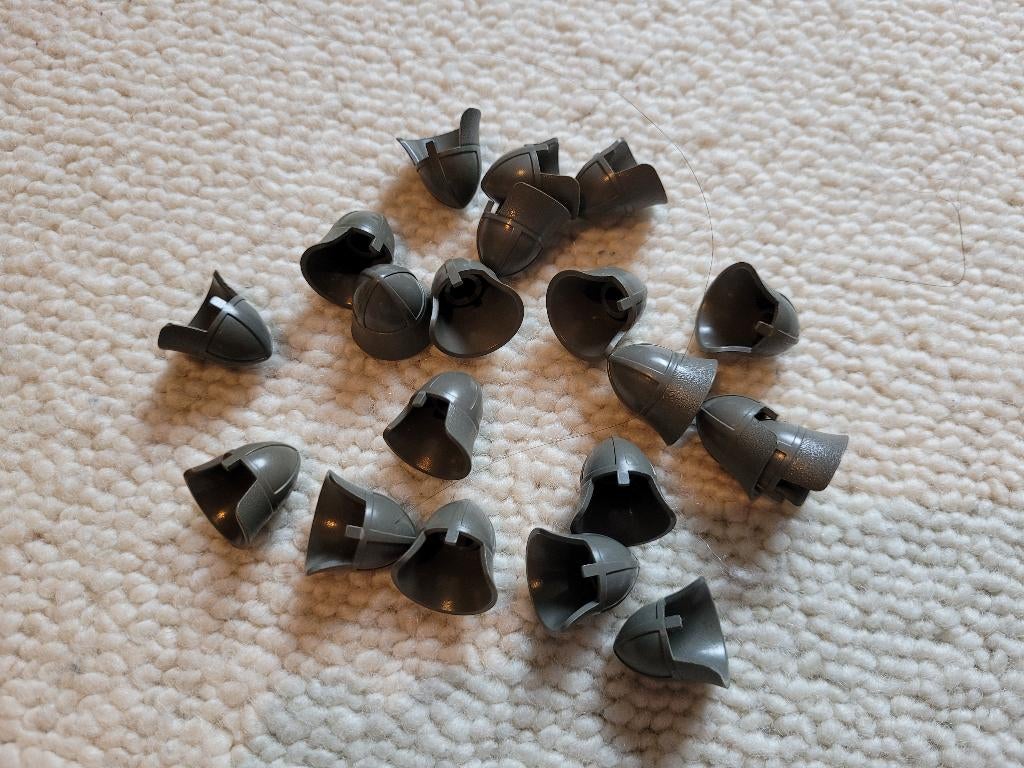 Partij M536=20x Lego ridder helmen donker grijs, Lego, Lego, Gebruikt, Lego