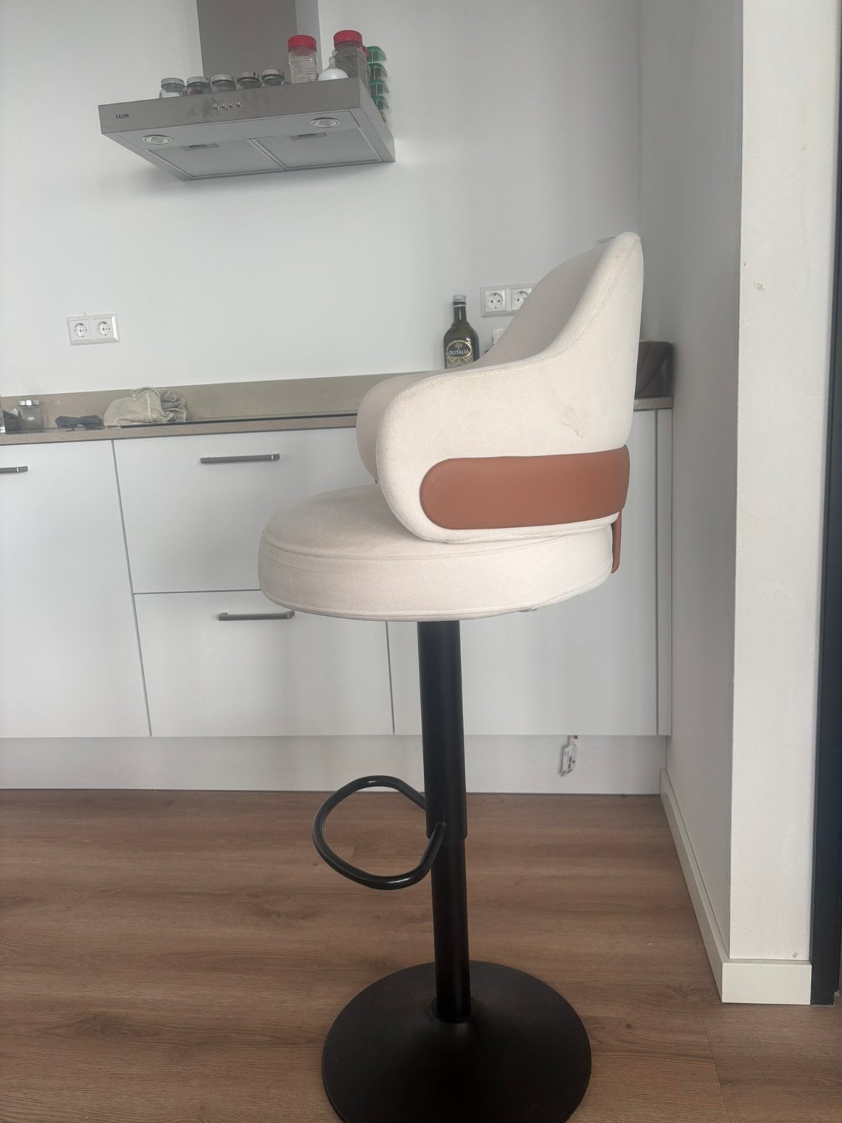 2 Homery barstoelen - Wit/Cognac