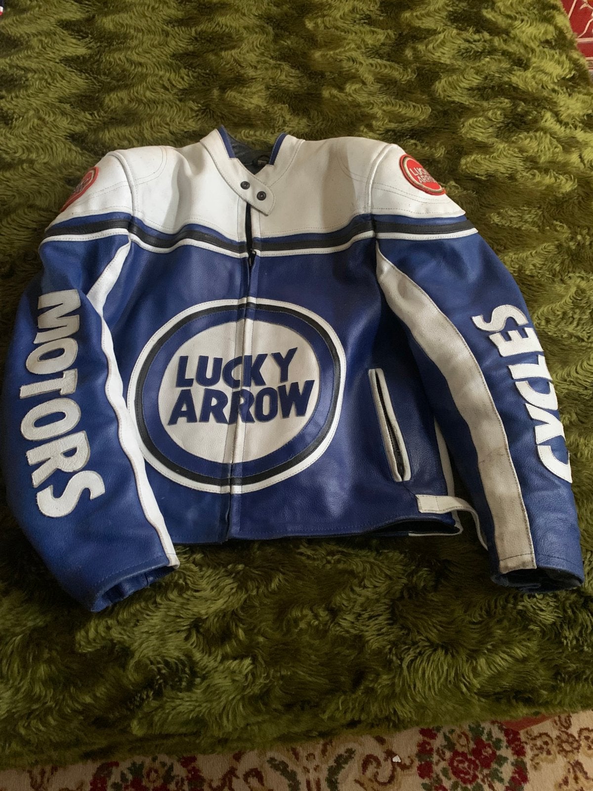Fraai leren “lucky arrow” motorjack mt xl, Ophalen of Verzenden, Tweedehands, Jas | leer