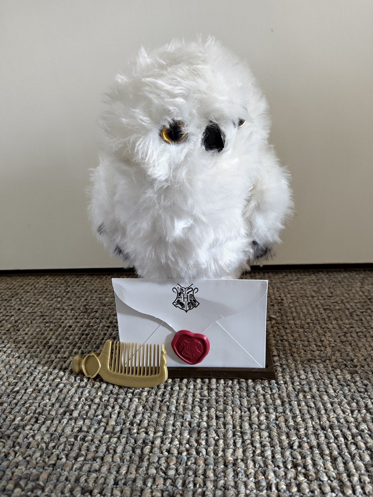 Harry Potter Hedwig Uil Pluche met Brief en Kam, Ophalen, Gebruikt, Jongen of Meisje