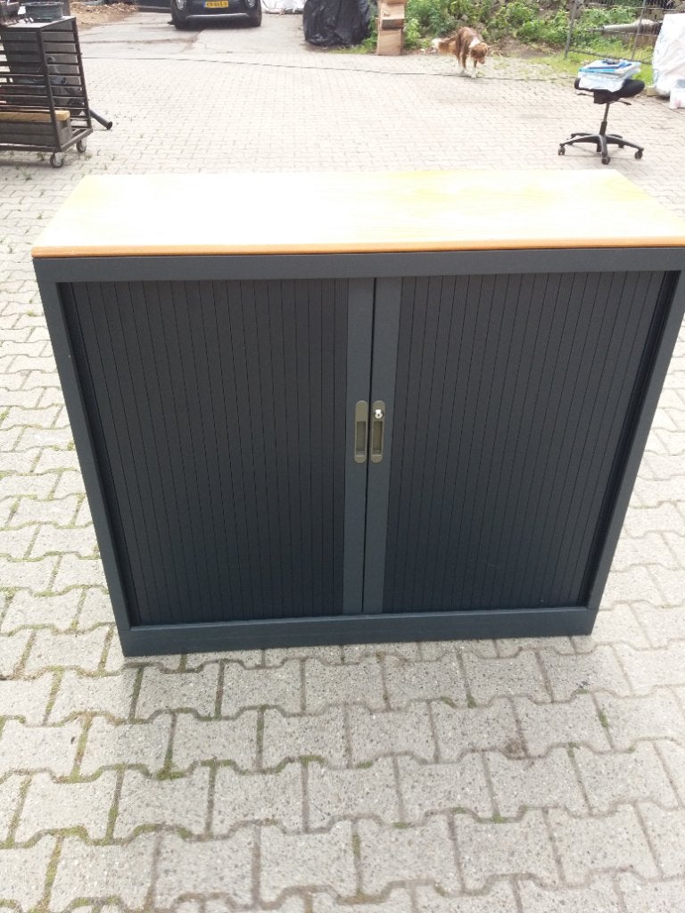 Roldeur kast archiefkast antrachiet/Zwart, Ophalen, 100 tot 150 cm, 100 tot 150 cm, Meerdere deuren